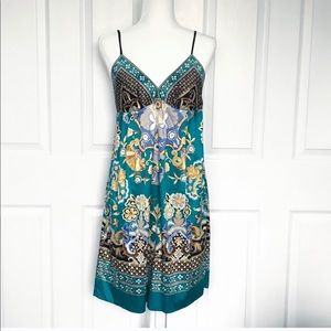 Gorgeous satin panel printed dress